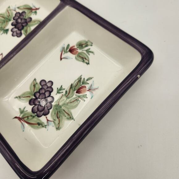 PFALTZGRAFF Grapevine 2 Part Rectangular‎ Divided Stoneware Server Discontinued - Picture 5 of 8